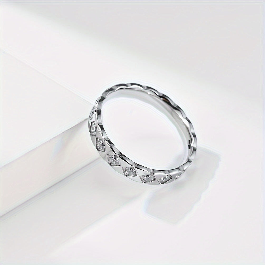 Minimalist Women's Cool Style Stainless Steel Ring with, Hand Jewelry Gift, Silvery/Golden/Black
