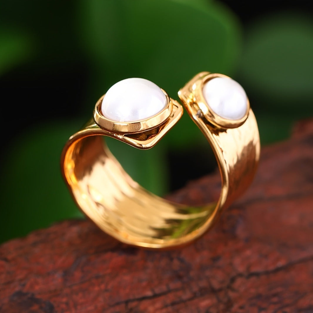 1pc Stainless Steel Ring, French Style Adjustable, Women'S Ring for Christmas New Year Valentine'S Day Gift