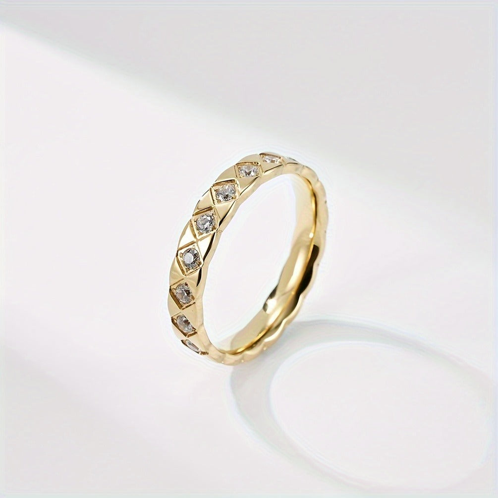 Minimalist Women's Cool Style Stainless Steel Ring with, Hand Jewelry Gift, Silvery/Golden/Black
