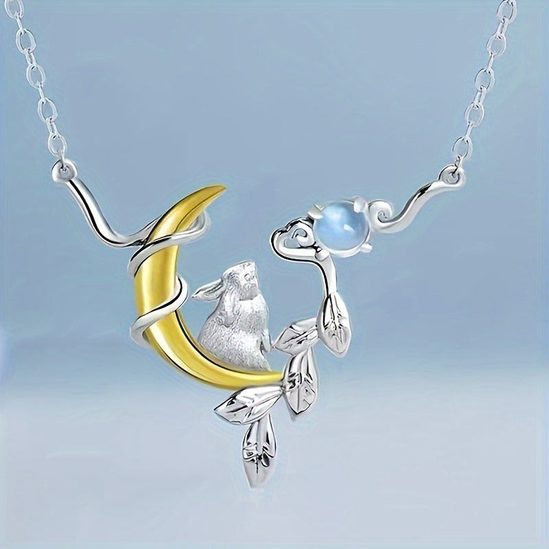 Bunny Necklace 925 Sterling Silver Bunny Pendant Rabbit Bunny Jewelry Easter Mothers Day Gifts For Women