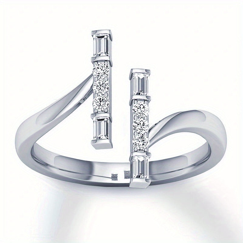 14K Gold-plated Carved Open Ring, White Synthetic Zirconia Inlaid Copper Finger Ring, Bohemian Retro Fashion, Elegant and Unique Style, Matching Your Phone with Daily Clothing, Party Rings, Jewelry
