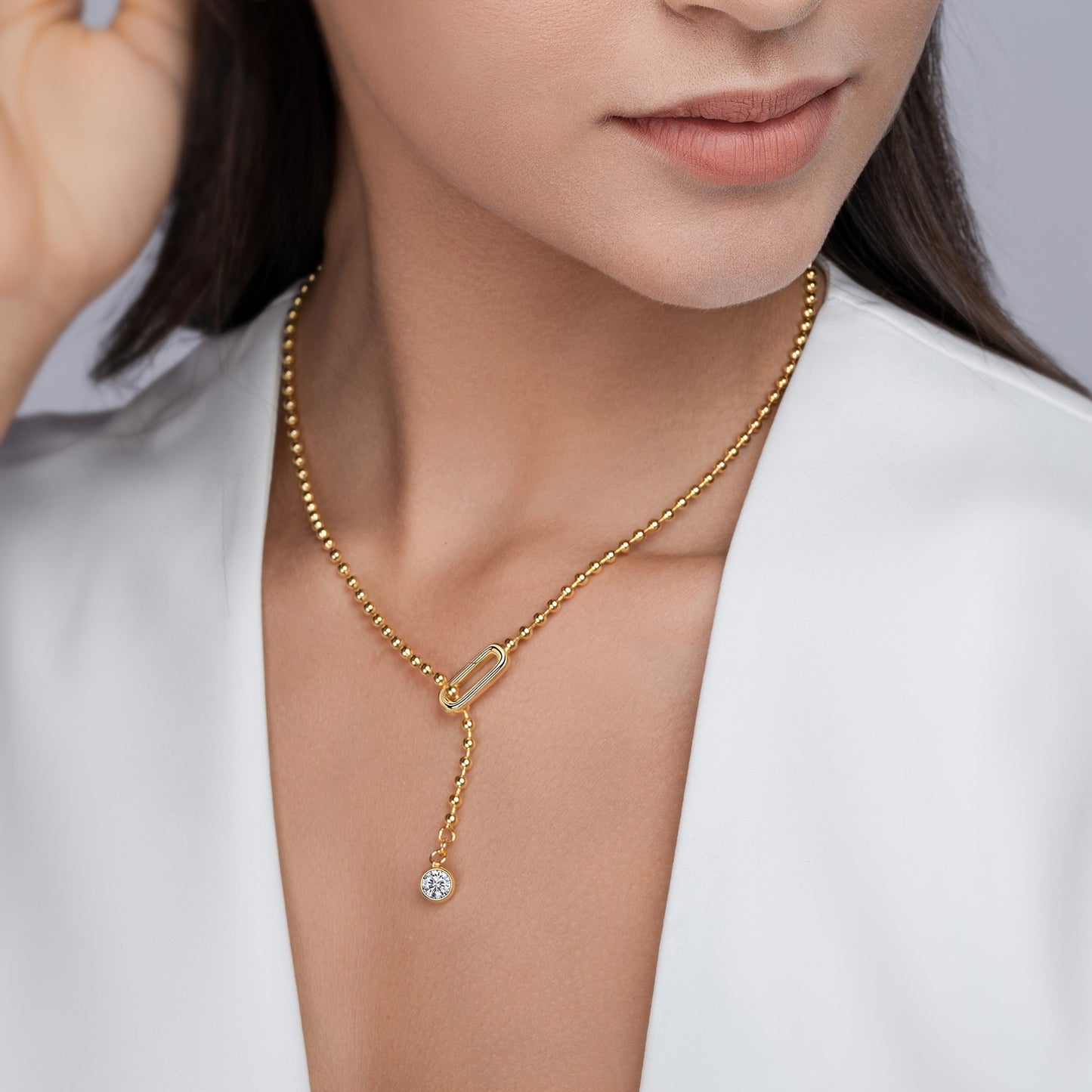 Moissanite Necklace, Pendant, 925 Sterling Silver & 18k Golden Plated, Collarbone Chain, For Women And Men, Couples, Decorations, Valentine'S Day, Proposal, Engagement, Wedding Gift, Anniversary Gift, Birthday Gift