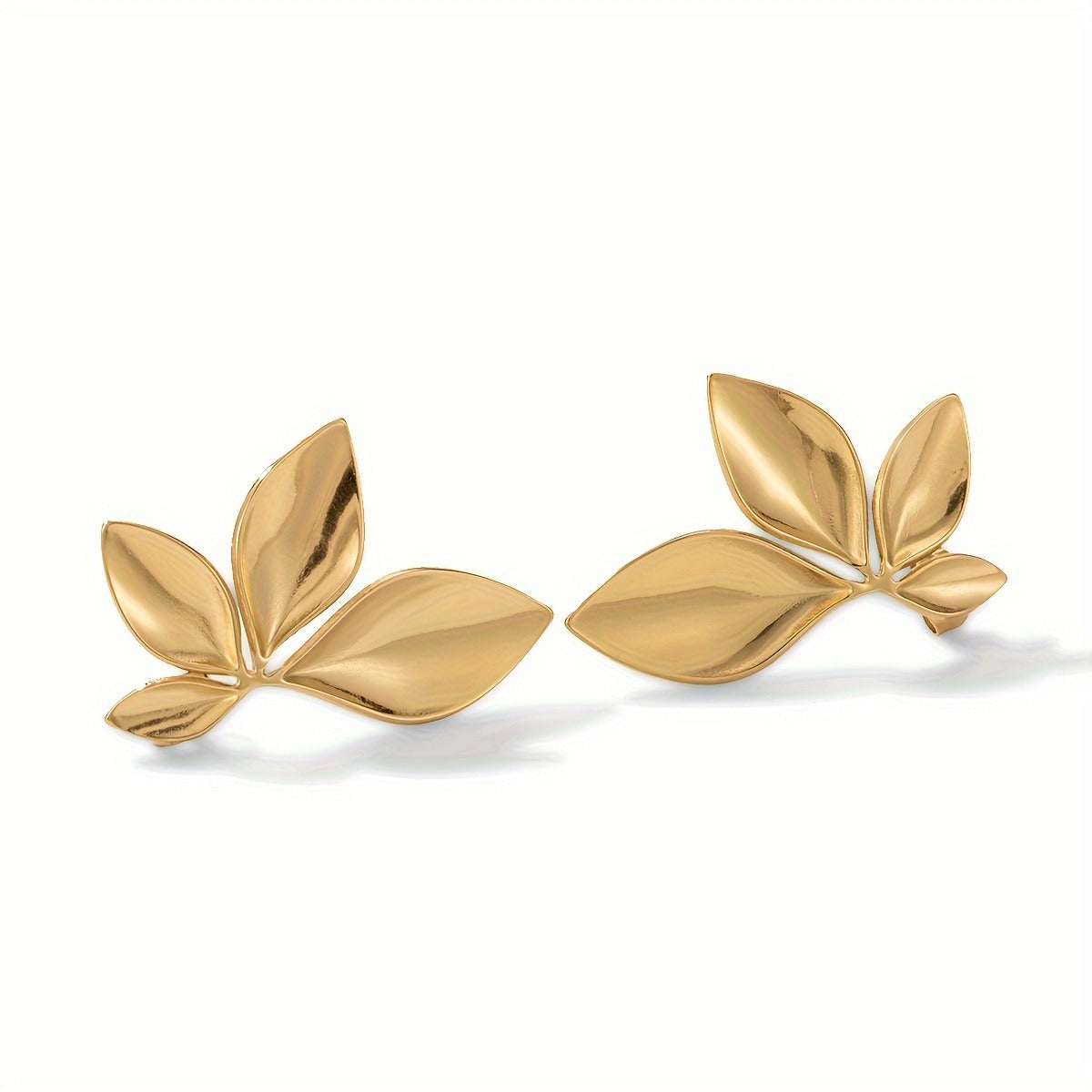 1 Pair of Exquisite Leaf-Shaped Pendant Earrings - Made of Durable Titanium Steel, Fashionable and Personalized Design, Perfect for Daily Wear, Romantic Dates, and Graduation Gifts