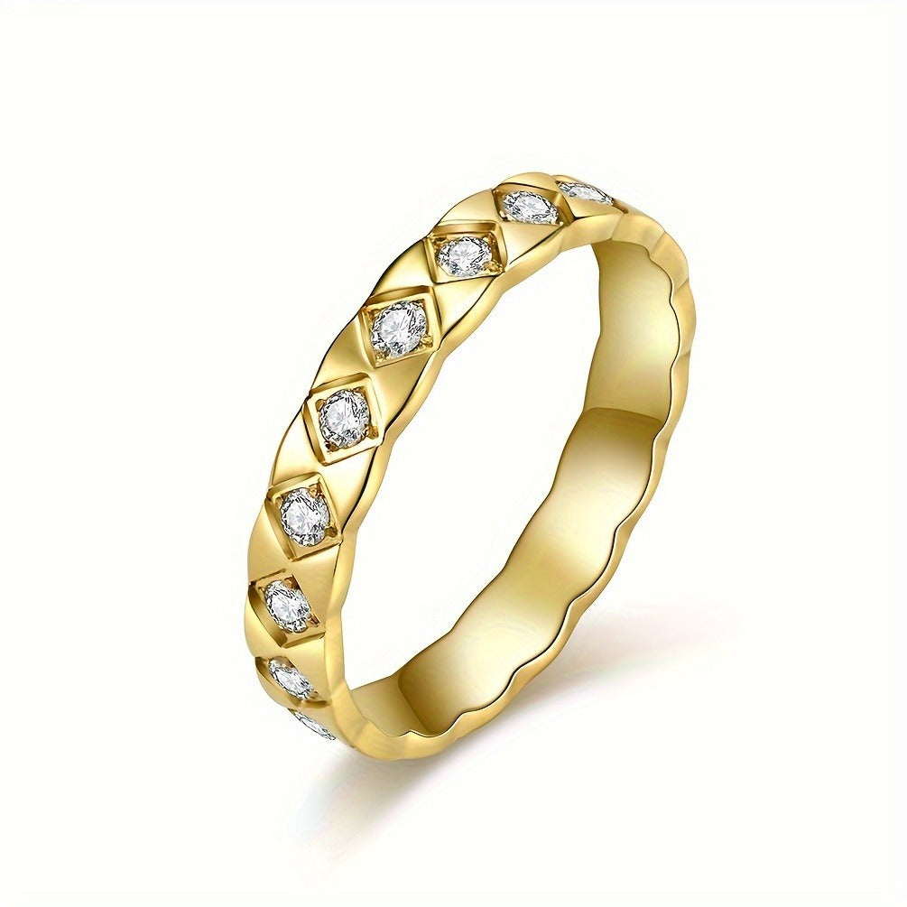 Minimalist Women's Cool Style Stainless Steel Ring with, Hand Jewelry Gift, Silvery/Golden/Black