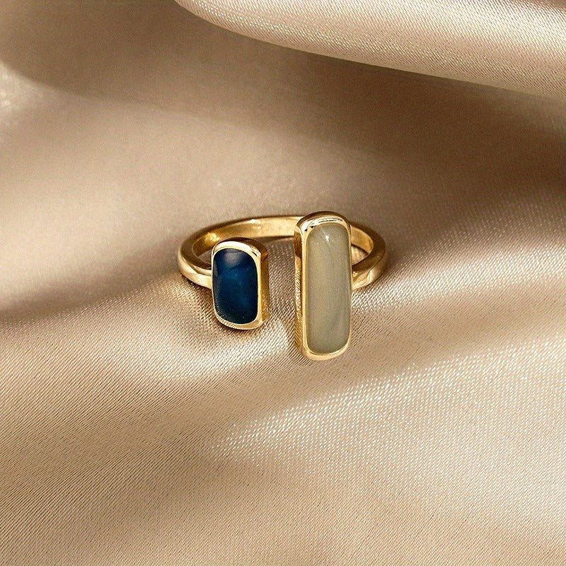 [Dual-Tone Ring] Dual-Tone Elegant Adjustable Women's Ring | Classic Alloy Jewelry for Casual Attire & Gifting, Best for Christmas