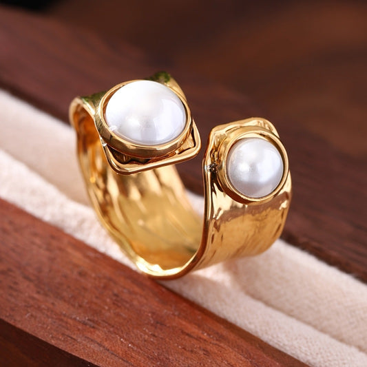 1pc Stainless Steel Ring, French Style Adjustable, Women'S Ring for Christmas New Year Valentine'S Day Gift