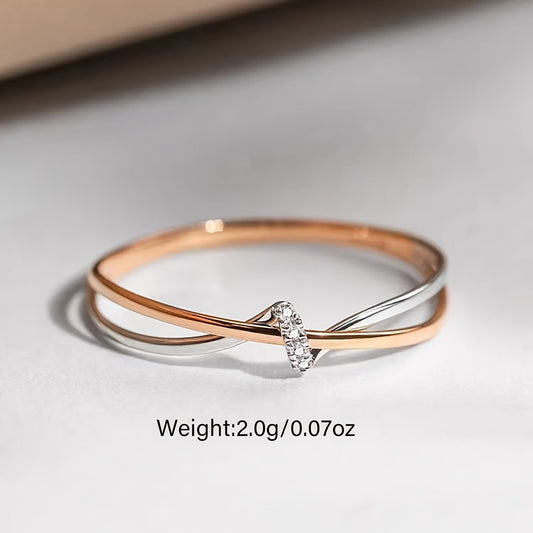 An Elegant Double Knot Ring -925 Sterling Silver Set with Natural Stones, the Perfect Anniversary Gift for Her, Interwoven Together