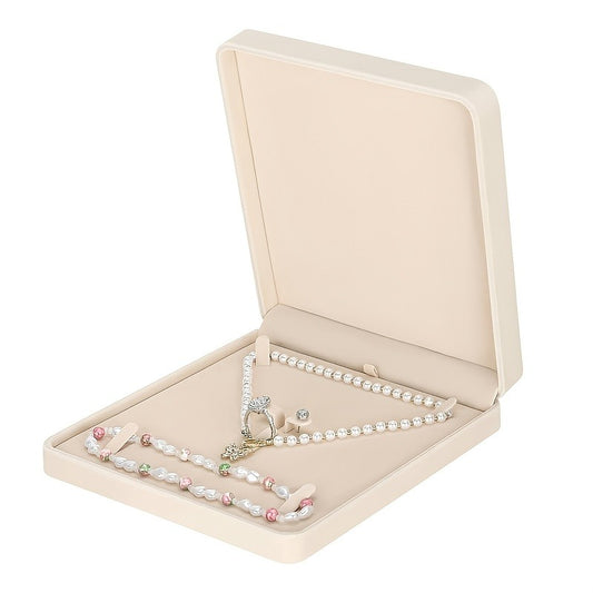 1pc Velvet Jewelry Set Box Size 7.48*7.48*1.57in (19*19*4cm) Necklace Ring Earrings Bracelet Set Jewelry Storage Box Suitable for Anniversary Wedding Birthday Gift Decoration Box Jewelry Packaging Storage Display Small Business Supplies Art