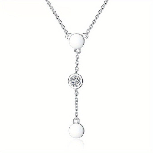 A Round Spliced Necklace S925 Silver Neck Chain Lock Bone Chain Perfect for Dating, Simple Wearing for Women'S Vacation, Simple Style Holiday Gift