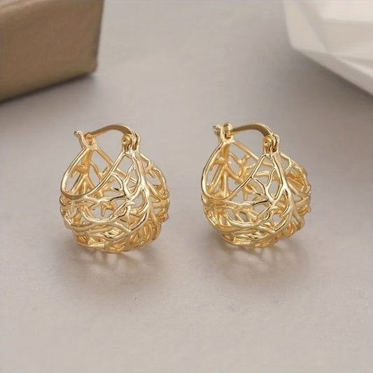 Creative Hollow Basket Dangle Earrings Women'S Fashion Jewelry