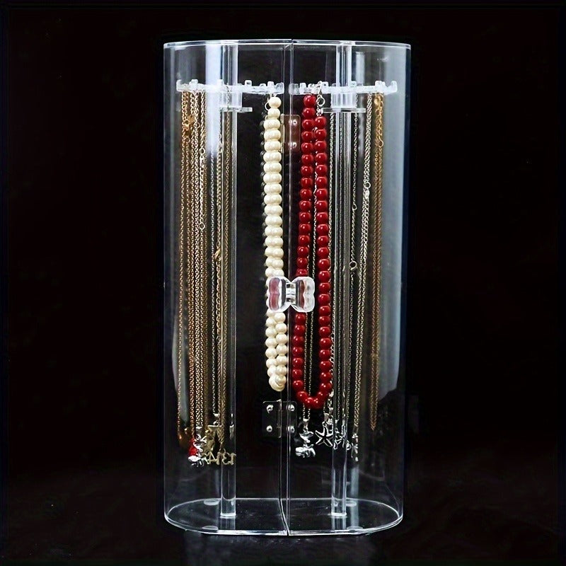 1pc Transparent Dustproof Necklace Box, Clavicle Chain Sweater Chain Finishing Display Holder