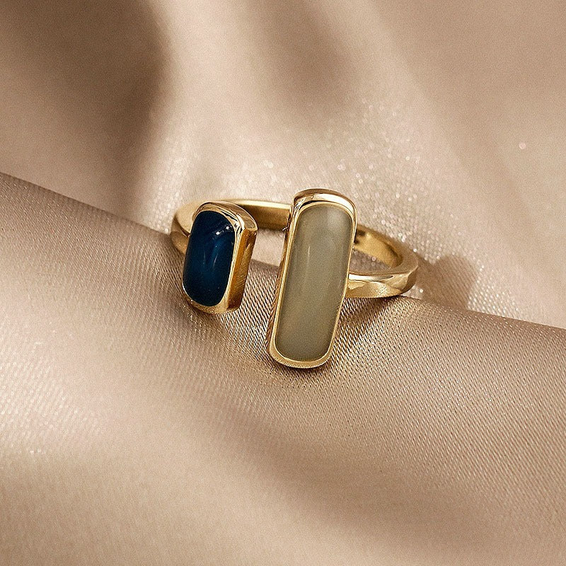 [Dual-Tone Ring] Dual-Tone Elegant Adjustable Women's Ring | Classic Alloy Jewelry for Casual Attire & Gifting, Best for Christmas