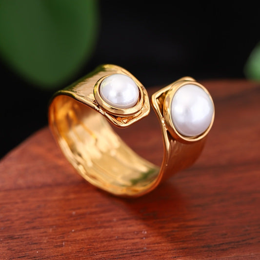 1pc Stainless Steel Ring, French Style Adjustable, Women'S Ring for Christmas New Year Valentine'S Day Gift