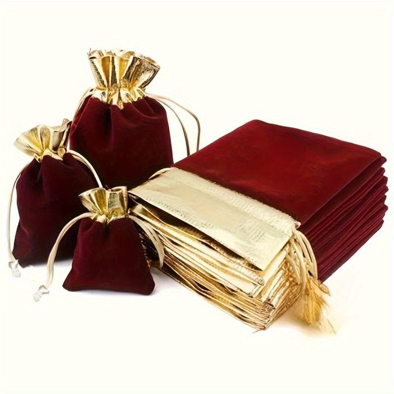 [Luxury Reusable Gift Bags] 50pcs Luxury Reusable Drawstring Gift Bags - Jewelry Sachet for Small Business, Wedding Gifts, and Decoration