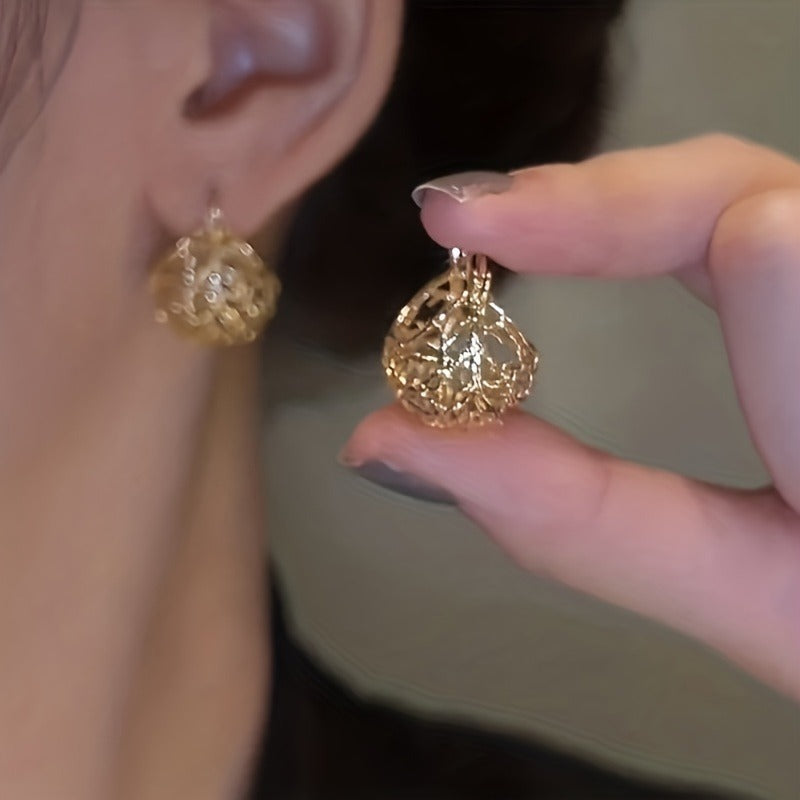 Creative Hollow Basket Dangle Earrings Women'S Fashion Jewelry