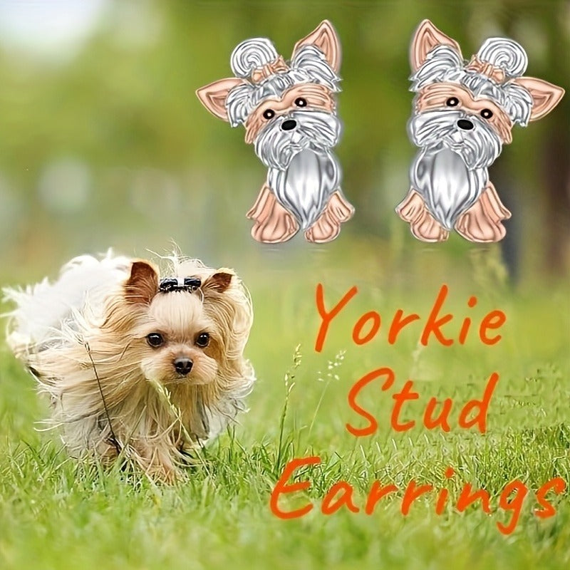 Sterling Silver Yorkshire Terrier Studs Earring, Best for Christmas