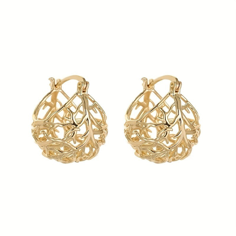 Creative Hollow Basket Dangle Earrings Women'S Fashion Jewelry
