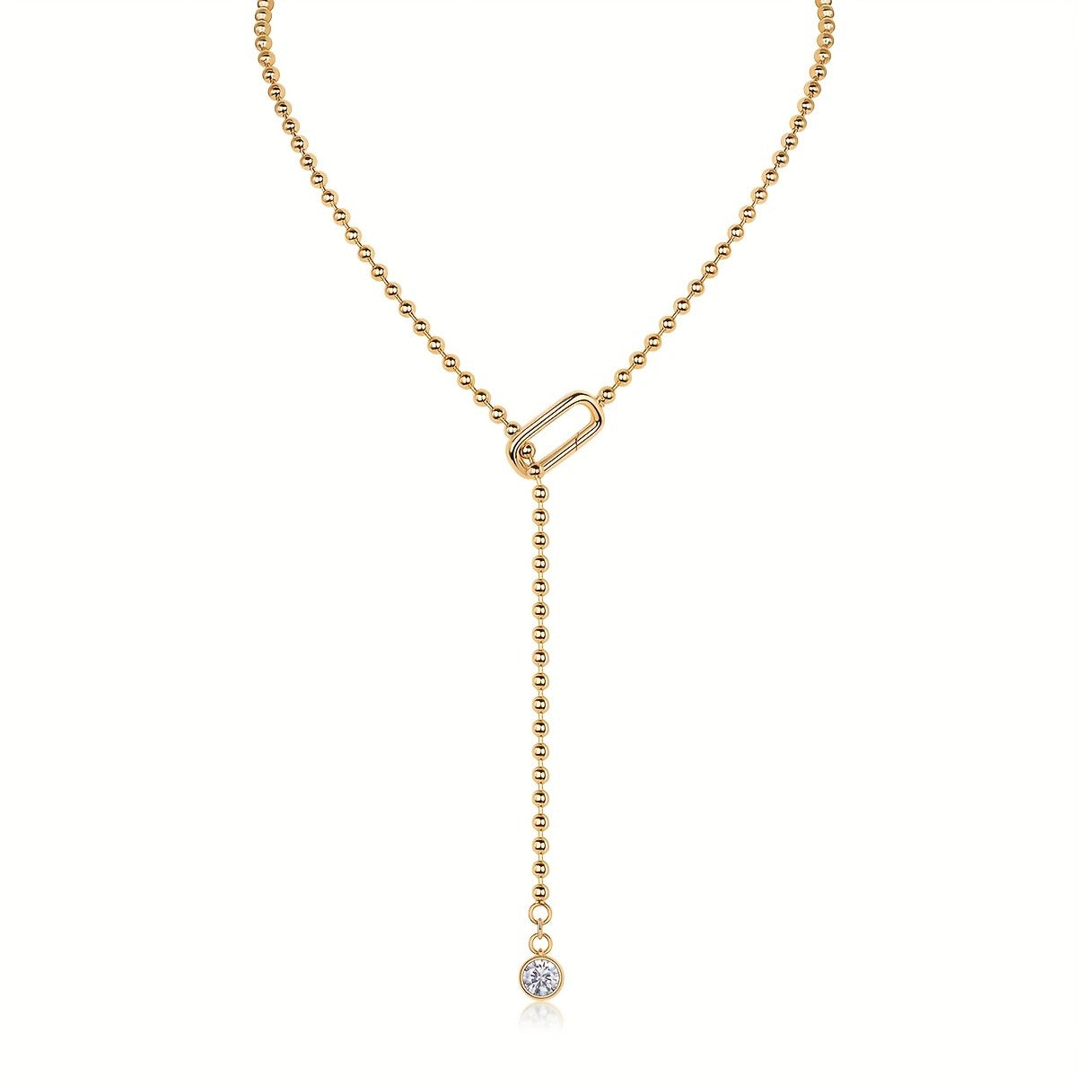 Moissanite Necklace, Pendant, 925 Sterling Silver & 18k Golden Plated, Collarbone Chain, For Women And Men, Couples, Decorations, Valentine'S Day, Proposal, Engagement, Wedding Gift, Anniversary Gift, Birthday Gift