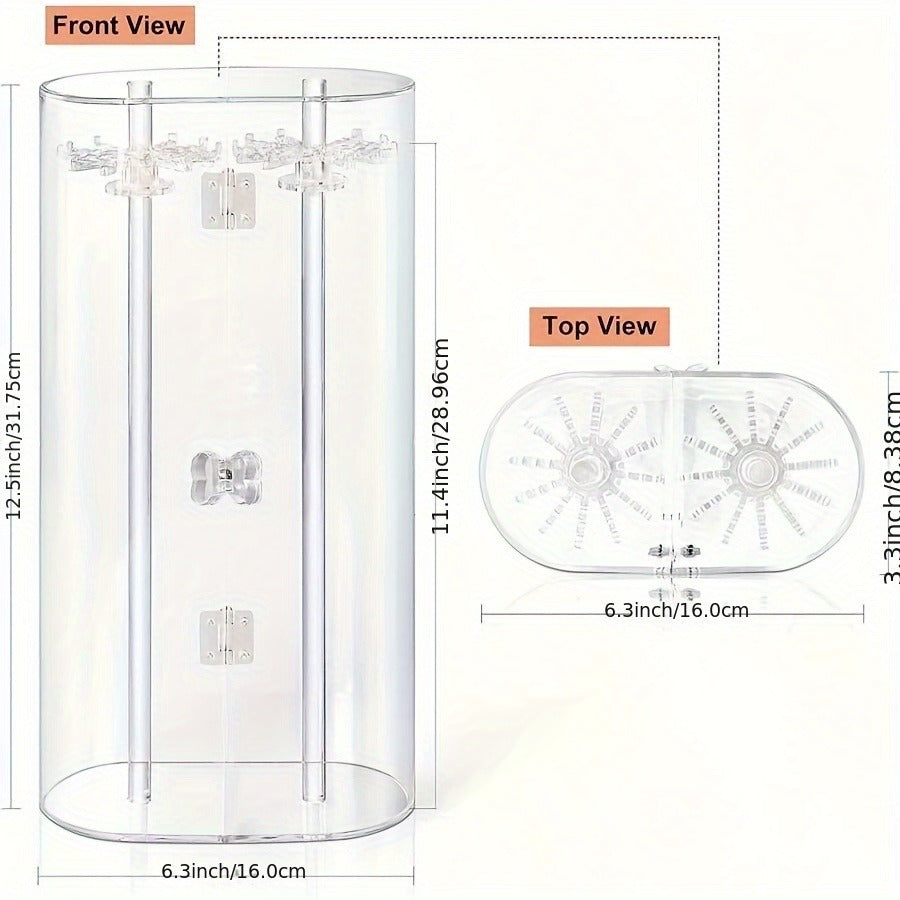 1pc Transparent Dustproof Necklace Box, Clavicle Chain Sweater Chain Finishing Display Holder