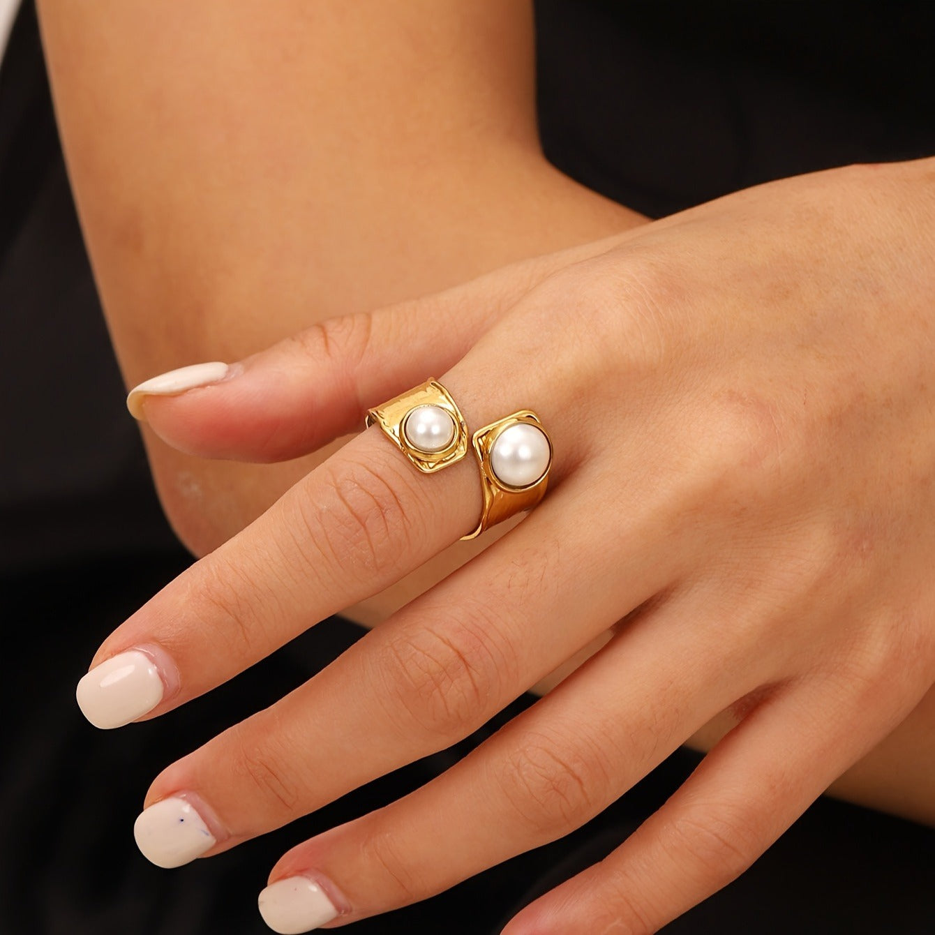 1pc Stainless Steel Ring, French Style Adjustable, Women'S Ring for Christmas New Year Valentine'S Day Gift