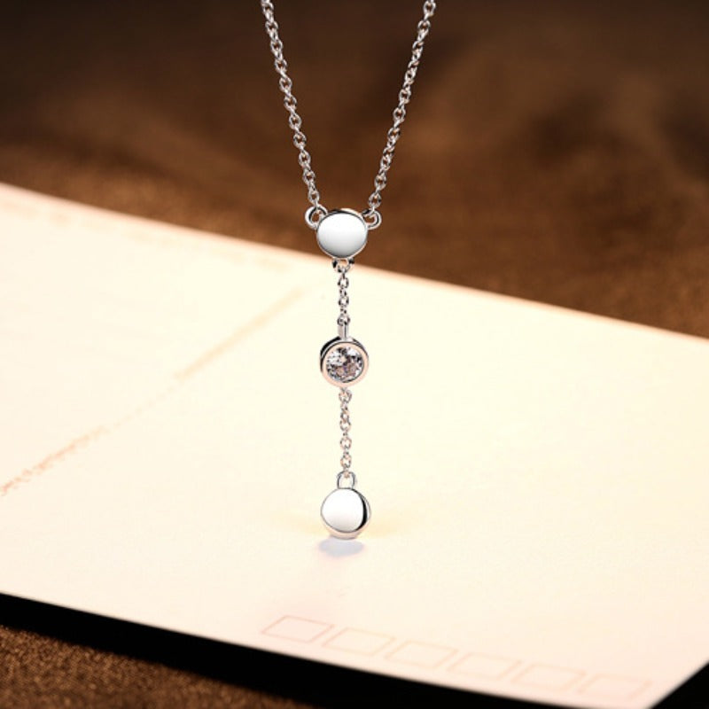 A Round Spliced Necklace S925 Silver Neck Chain Lock Bone Chain Perfect for Dating, Simple Wearing for Women'S Vacation, Simple Style Holiday Gift