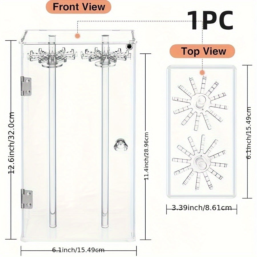1pc Transparent Dustproof Necklace Box, Clavicle Chain Sweater Chain Finishing Display Holder