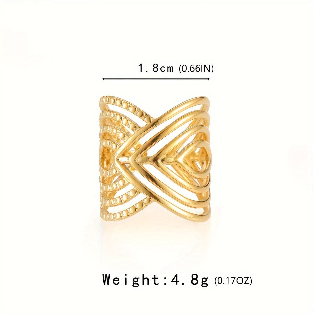 1pc Elegant Stainless Steel Golden Plated Ring for Women - Adjustable Open Design, Minimalist Style, Perfect for Casual Attire or Special Occasions, Daily Wear Ring | Minimalist Ring | Adjustable Ring