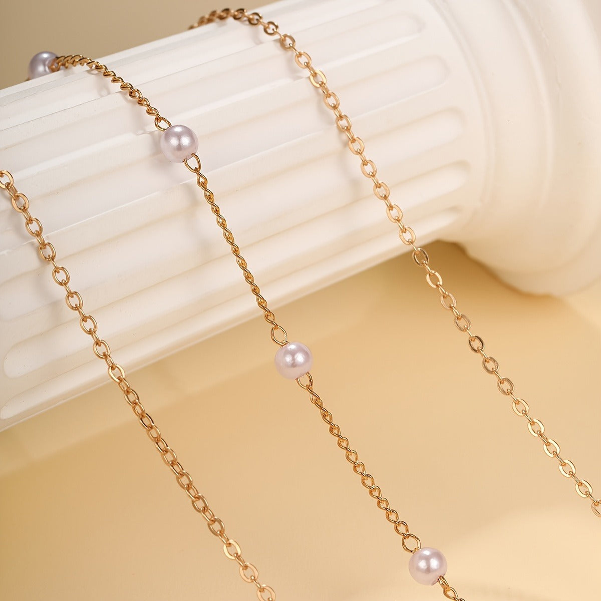 18K Gold Plated Layered Necklace Set with Heart-Shaped Pendant and Imitation Pearl Accents, Ideal for Casual Attire and Holiday Parties, Exquisite, Details, Bohemia Style, Y2K Style