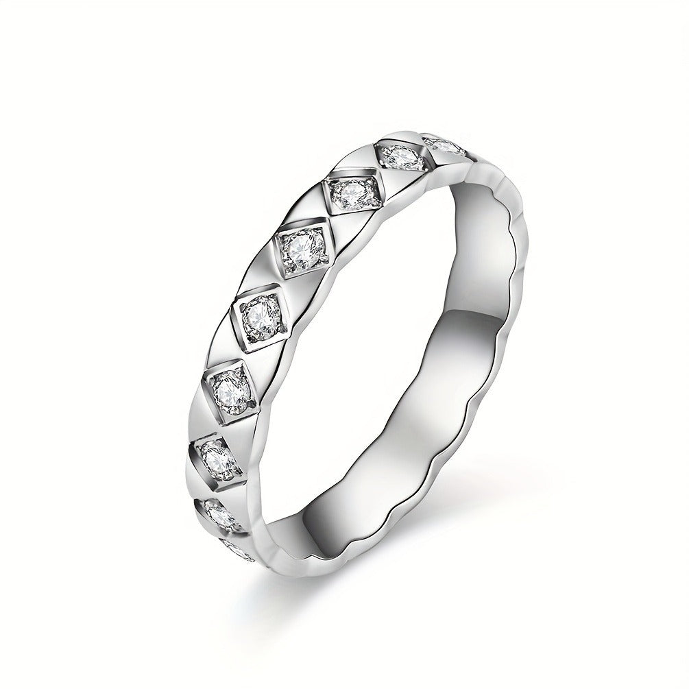 Minimalist Women's Cool Style Stainless Steel Ring with, Hand Jewelry Gift, Silvery/Golden/Black
