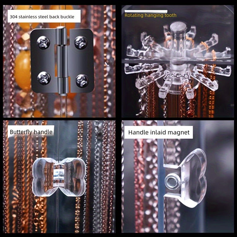 1pc Transparent Dustproof Necklace Box, Clavicle Chain Sweater Chain Finishing Display Holder