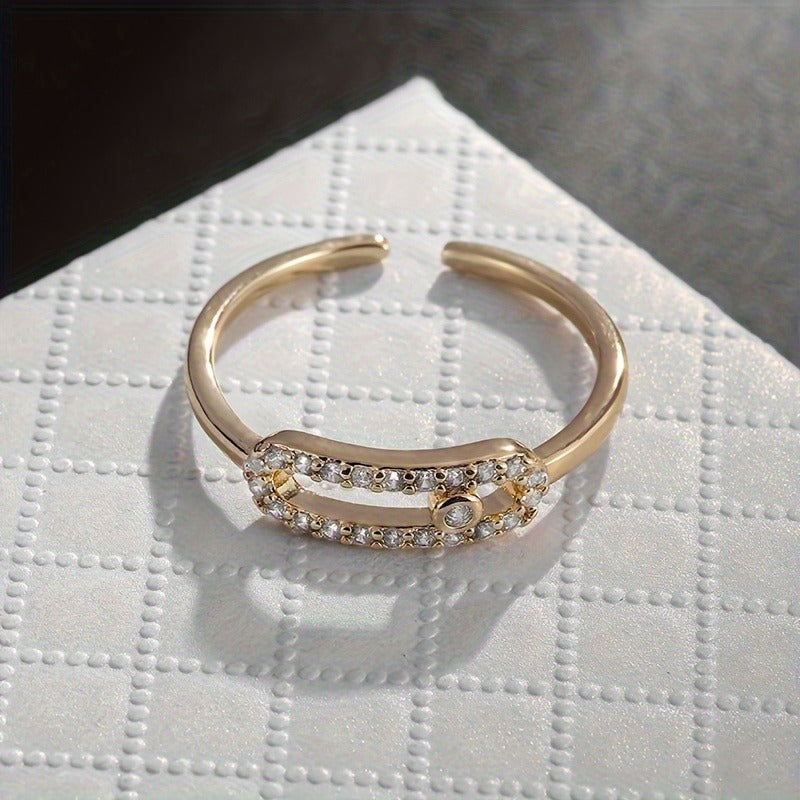 Exquisite And Elegant Hollow Open Ring For Engagement, Banquet, Party, Wedding Anniversary Celebration, Beautiful Accessory Gift
